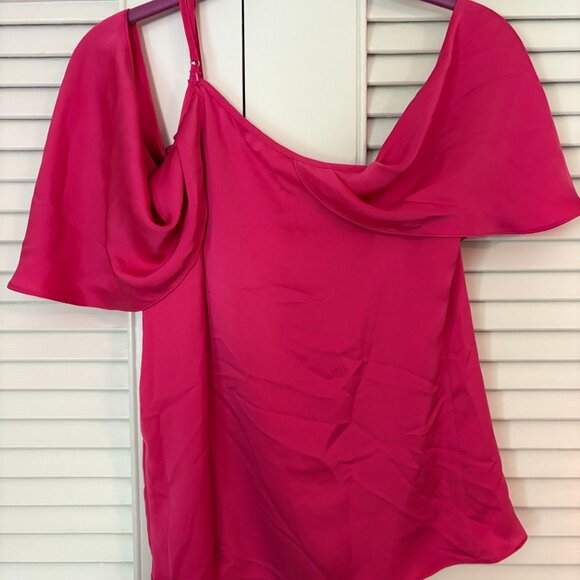 NWOT - Ramy Brook Women's Pink Dolia One Shoulder Blouse | Size Small - Picture 4 of 5